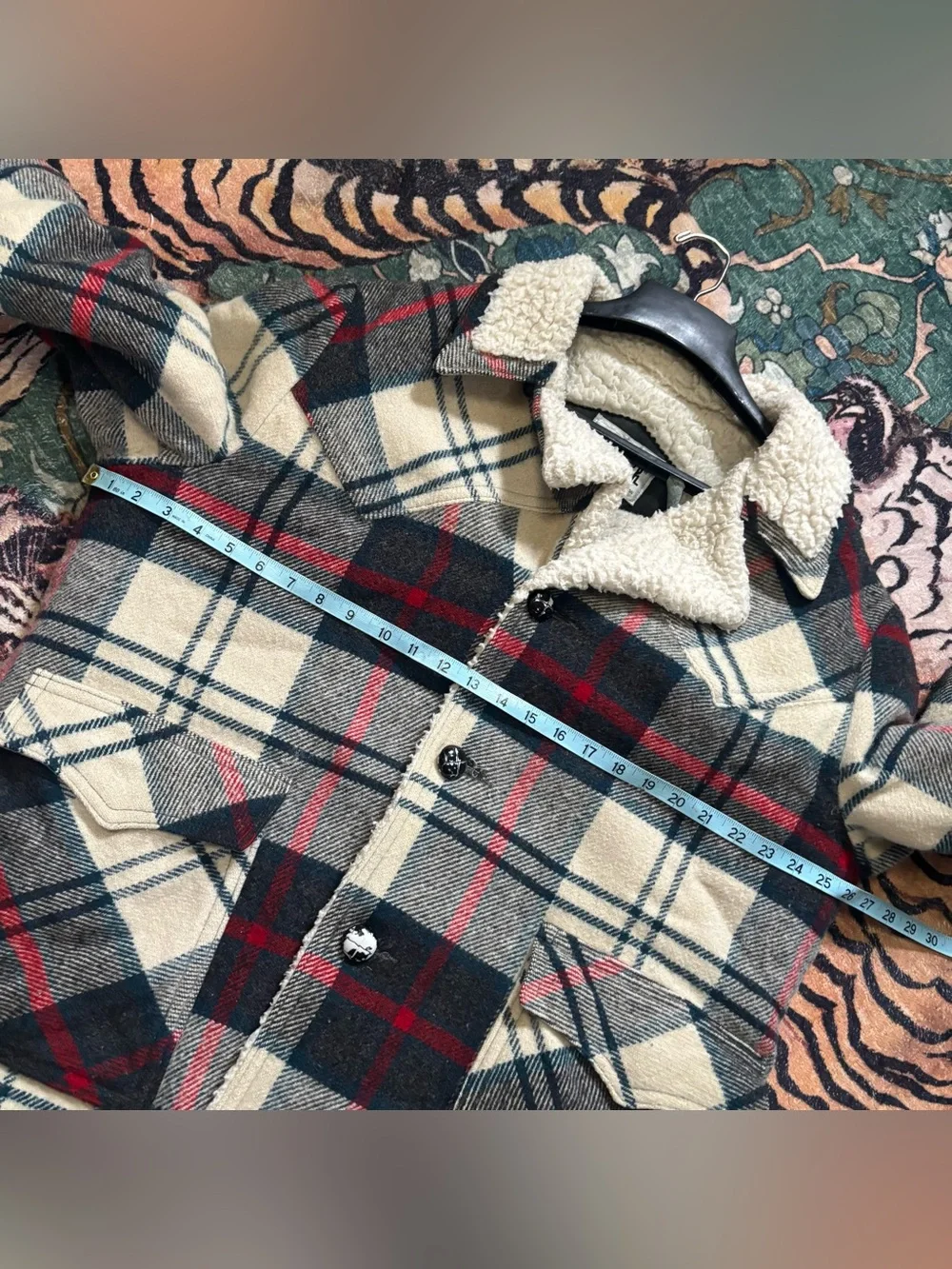 Vintage 70s Woolrich Wool Coat Sherpa Lined Jacket Peacoat Size 44 USA Made